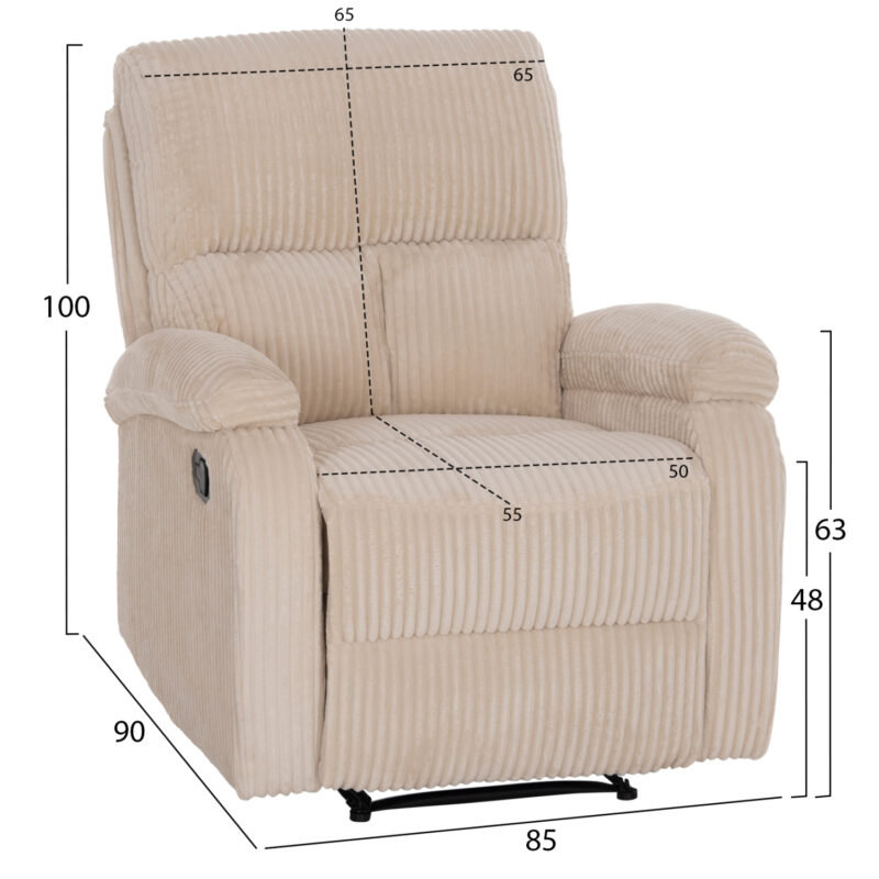 ΠΟΛΥΘΡΟΝΑ RELAX DIONI ΜΠΕΖ ΡΙΓΕ ΥΦΑΣΜΑ 85x90x100Υεκ.