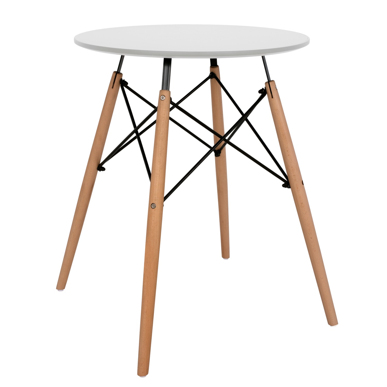 ΤΡΑΠΕΖΙ MINIMAL ΣΤΡΟΓΓΥΛΟ ΛΕΥΚΟ ΧΡΩΜΑ MDF-ΠΟΔΙΑ ΟΞΙΑΣ ΦΥΣΙΚΟ Φ60Χ72Υεκ.